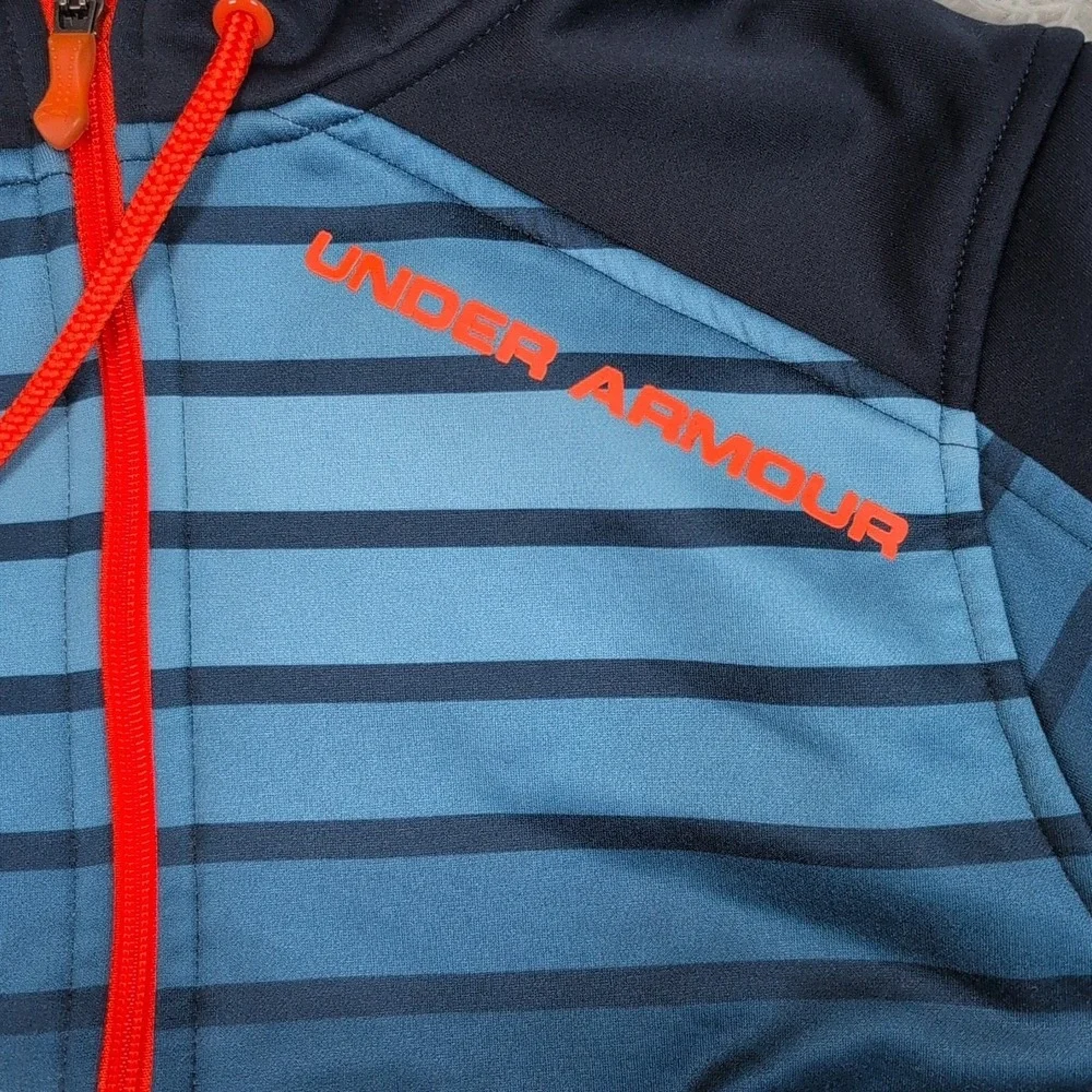 Under Armour Sweatshirt Mens S Blue Hoodie Pocket‎ Loose Athletic Active Zip Up